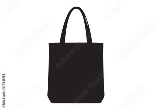 Black Tote Bag Vector, Silhouette bag ladies, Hand Drawn Shopping Bag Icon Vector, Collection of Ladies Bag Vector Silhouettes, vector silhouette of a tote bag silhouettes on the white background
