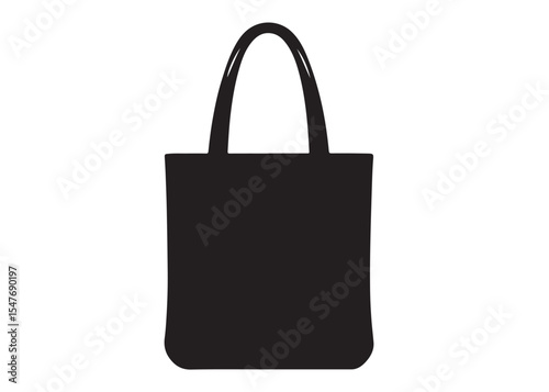 Black Tote Bag Vector, Silhouette bag ladies, Hand Drawn Shopping Bag Icon Vector, Collection of Ladies Bag Vector Silhouettes, vector silhouette of a tote bag silhouettes on the white background
