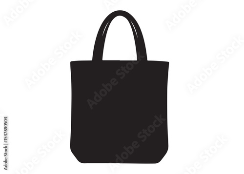 Black Tote Bag Vector, Silhouette bag ladies, Hand Drawn Shopping Bag Icon Vector, Collection of Ladies Bag Vector Silhouettes, vector silhouette of a tote bag silhouettes on the white background
