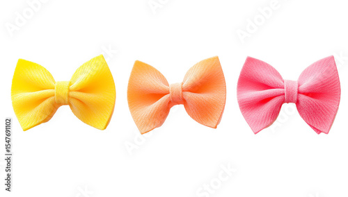 Fine Line Colorful Bow Shaped Pasta Isolated On