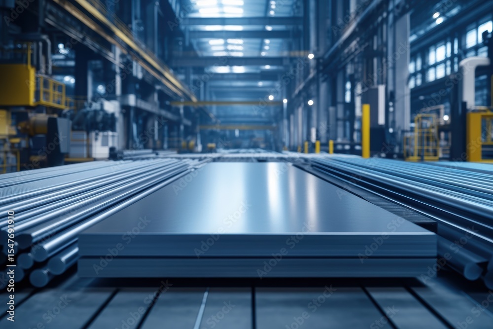 Graphic layouts for advertising metal materials in an industrial setting Graphic layouts for advertising metal materials in an industrial setting