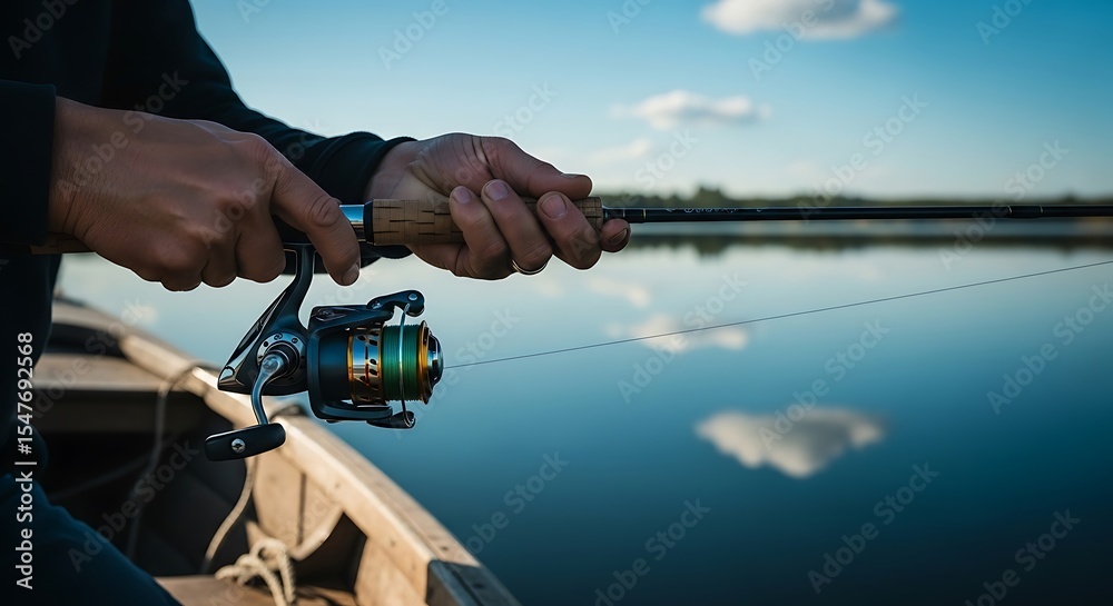 Naklejka premium The Art of Fishing Mastering the Reel and the Thrill of the Catch
