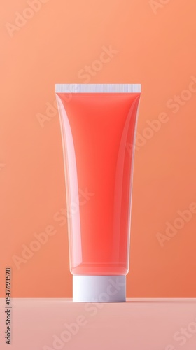 Vibrant Coral Skincare Tube for Hydration