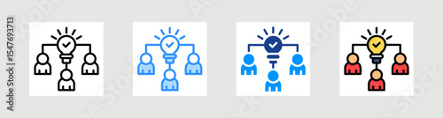 Team Solutions Icon Collection Set Multiple Style