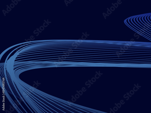 Blue background with modern abstract wave lines. Wave pattern of dark blue thin lines overlapping each other, creating a dynamic and technological abstract background.