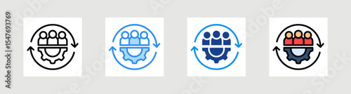 Operations Team Icon Collection Set Multiple Style