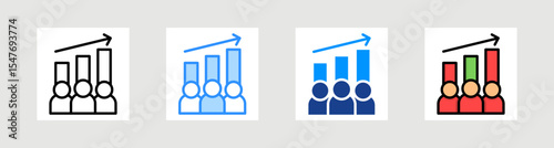 Team Growth Icon Collection Set Multiple Style