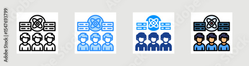 Data Science Team Icon Collection Set Multiple Style