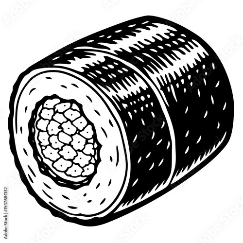 Sushi roll isolated on white background