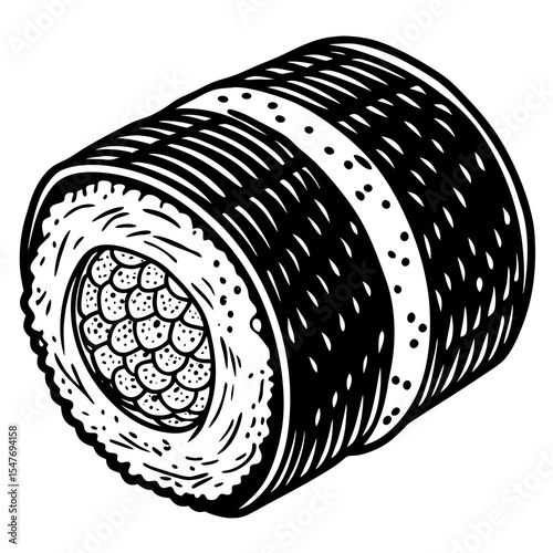 Sushi roll isolated on white background