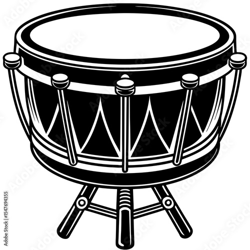 Isolated timpani drum on white background