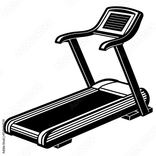 Treadmill exercise machine isolated on white background