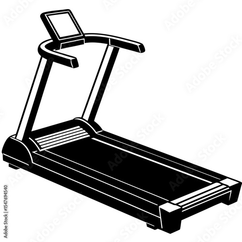 Treadmill exercise machine isolated on white background