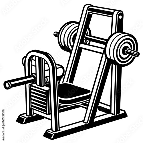 Weight lifting exercise machine isolated on white background