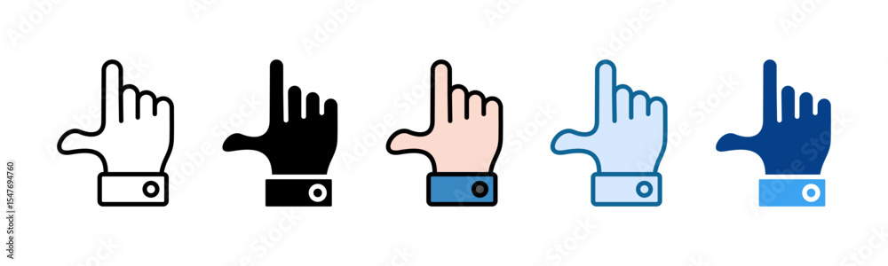 Fototapeta premium Hand Point Up Icon Set Multiple Style Collection 