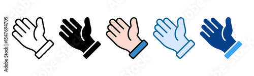 Hand Wave Icon Set Multiple Style Collection
