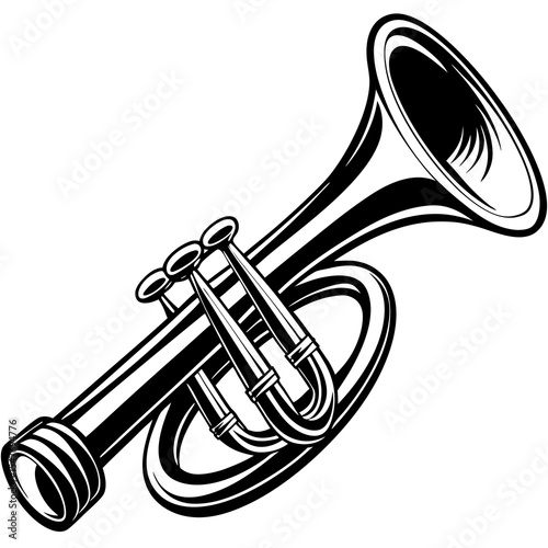Illustration of a trumpet isolated on white background