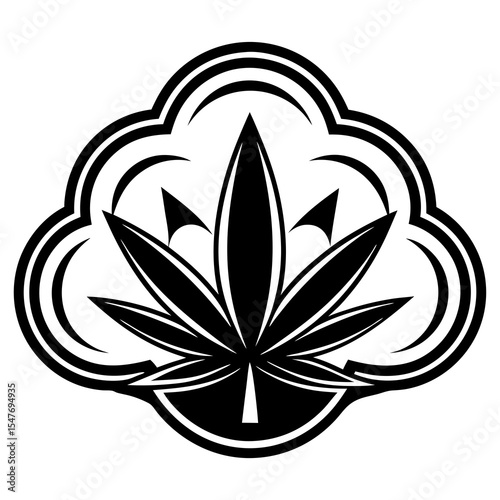 Cannabis leaf design isolated on white background