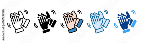 Hand Clap Icon Set Multiple Style Collection
