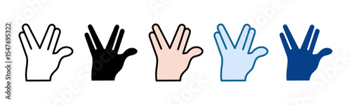 Hand Vulcan Icon Set Multiple Style Collection
