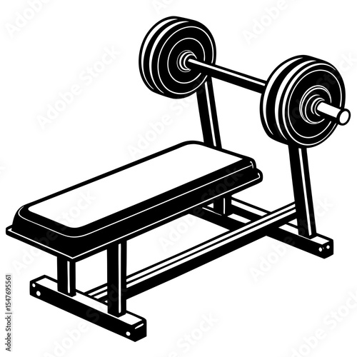 Weight bench press isolated on white background