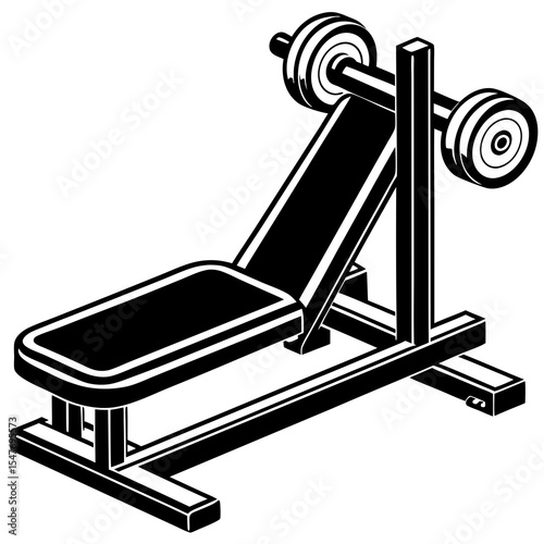 Weight bench press equipment isolated on white background