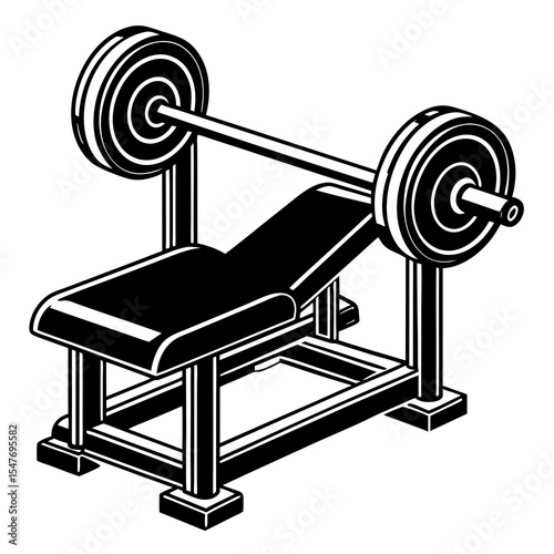 Weight bench press isolated on white background