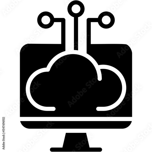 edge computing architecture glyph icon