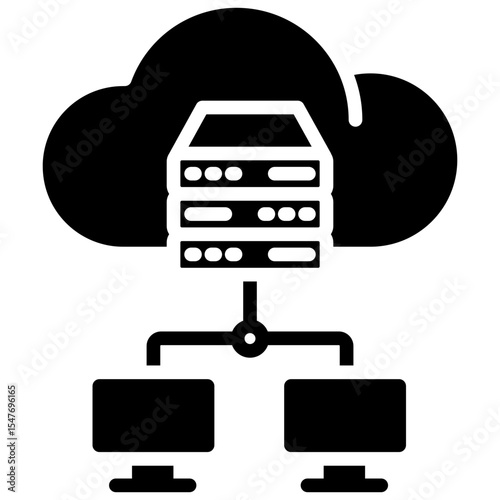 desktop virtualization architecture glyph icon
