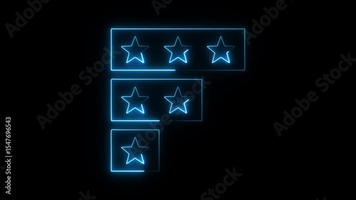 Glowing neon priority icon isolated on black background. HD Video motion graphic animation