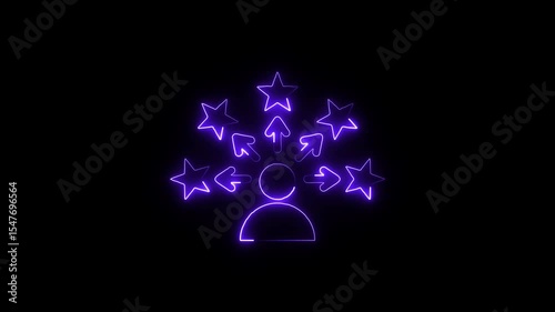 Glowing neon opportunities icon isolated on black background. HD Video motion graphic animation