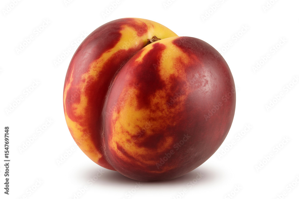 Obraz premium Fresh ripe nectarine isolated on white background