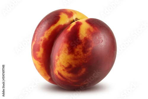 Fresh ripe nectarine isolated on white background