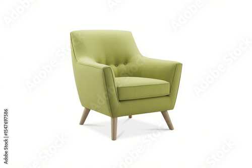 Modern green armchair isolated on white background