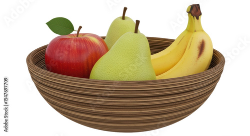 Isolated Bowl of Fresh Fruits