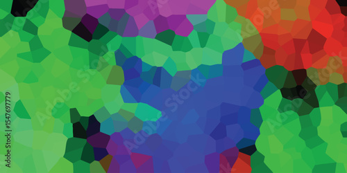 Abstract geometric composition of vibrant colors a mosaic of interlocking shapes displaying a dynamic and modern aesthetic suitable for diverse design applications