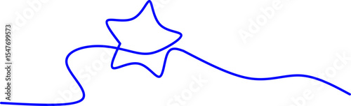 Minimalist one-line drawing of a star, symbolizing excellence, creativity, or success. Ideal for branding, icons, or inspirational and decorative graphic design projects.