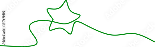 Minimalist one-line drawing of a star, symbolizing excellence, creativity, or success. Ideal for branding, icons, or inspirational and decorative graphic design projects.