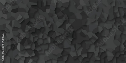 Dark mosaic texture featuring an array of 3d geometric shapes forming a surface with shadow and depth effects for digital designs