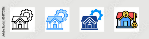 Property Management Icon Collection Set Multiple Style