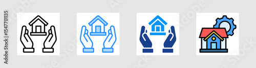 Real Estate Icon Collection Set Multiple Style