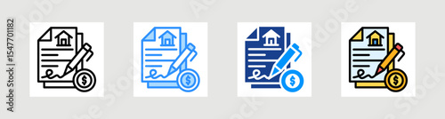 Lease Contract Icon Collection Set Multiple Style