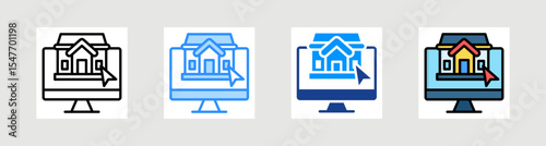 Online Property Icon Collection Set Multiple Style