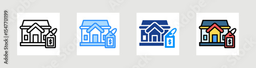 House Price Icon Collection Set Multiple Style
