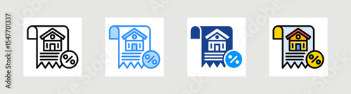 Property Tax Icon Collection Set Multiple Style