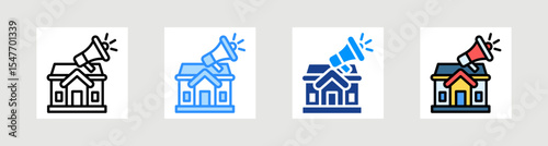 Real Estate Marketing Icon Collection Set Multiple Style
