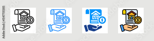 Mortgage Loan Icon Collection Set Multiple Style