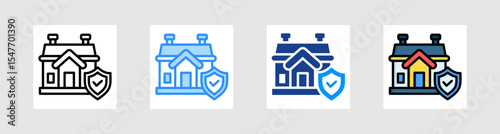 Home Security Icon Collection Set Multiple Style
