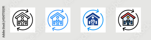 Home Renovation Icon Collection Set Multiple Style