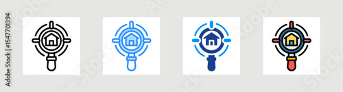 House Hunting Icon Collection Set Multiple Style
